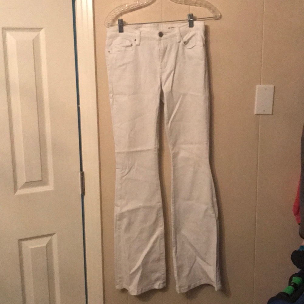 White flare jeans